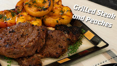 Opposites Attract with Halal Ribeye Steak and Grilled Peaches!