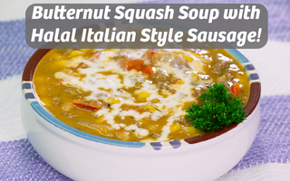 Butternut Squash Soup with Halal Italian Style Sausage!