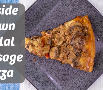 Upside-Down Halal Sausage Pizza!