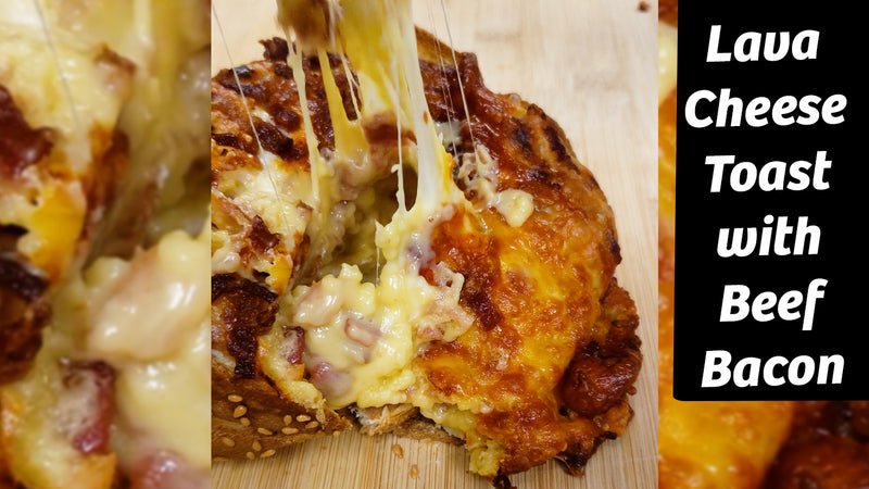 Lava Cheese Toast with Halal Beef Bacon!