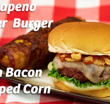 The Best Halal Jalapeno Popper Burger and Cajun Bacon Wrapped Corn!