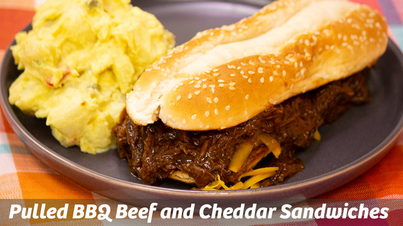Pulled BBQ Beef and Cheddar Sandwiches