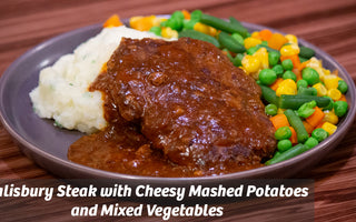 Cooking with Cass: Salisbury Steak with Cheesy Mashed Potatoes and Organic Mixed Vegetables