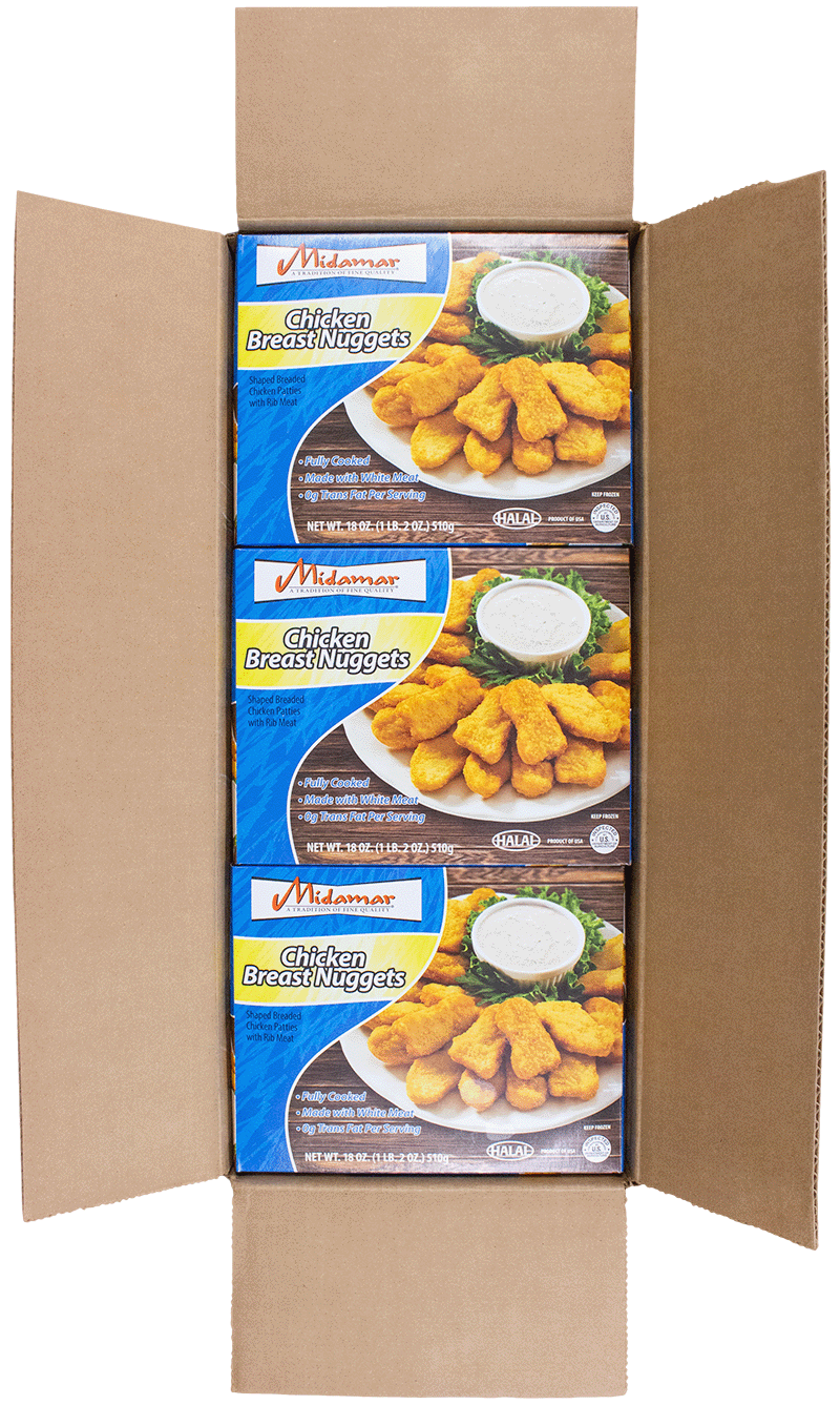 Midamar Halal Chicken Breast Nuggets Fully Cooked