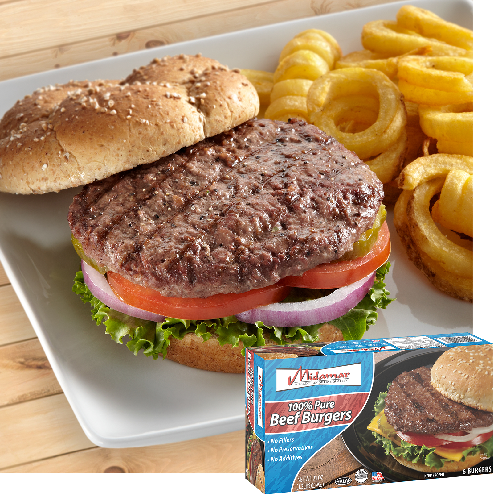 Halal 100% Pure Beef Burger